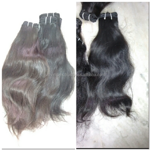 Tejido de pelo natural sin procesar. Tejido de pelo ondulado natural 100% sin procesar. Tejido de cabello Remy de la mejor calidad de la India. - Product Image 4