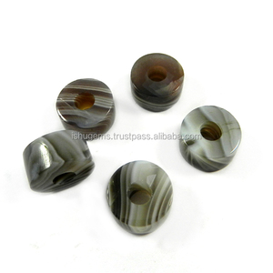 Sardonyx-Cuentas de neumáticos lisos de 14x8x5mm, cuentas de piedras preciosas de gran agujero, cuentas europeas para pulsera, IG0136 - Product Image 6