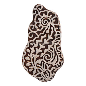 Mayorista de bloques de impresión de madera floral hecho a mano Bloques de impresión de madera con patrón floral grabado - Product Image 1