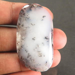 Cabujón Ovalado de Ágata Dendrítica Natural Extra Grande, Color Blanco, 100 Quilates, Grado AAA Personalizado, para Hacer Colgantes y Collares - Product Image 1