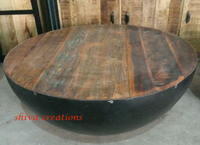 Table basse industrielle vintage écologique en fer et bois récupéré pour meubles de salon et de maison