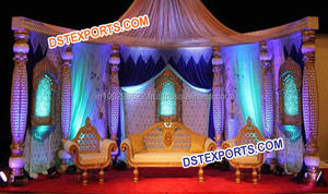 RoyalมุสลิมWalimaแผนกต้อนรับบริการชุดเวทีแต่งงานอินเดียตกแต่งเวทีล่าสุดStage - Product Image 5