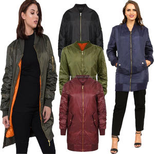 Chaqueta universitaria de bombardero de Aviador acolchada Vintage, chaqueta Bomber larga para mujer, chaqueta Bomber clásica de línea larga para chicas, chaquetas personalizadas para mujer - Product Image 1