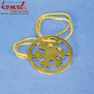 Décoration d'arbre de flocon de neige en laiton doré de noël - Product Image 5