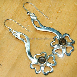 Boucles d'oreilles à crochet français en argent sterling massif fait à la main pour mariage et fête CASA DE - Product Image 2