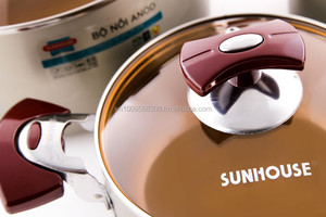 Ustensile de cuisine antiadhésif anodisé dur de haute qualité Sunhouse, ensemble de 3 pots anodisés - Product Image 5