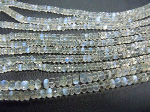 Cuentas Rondelle facetadas de piedra lunar africana de Fuego Azul Natural de grado AAA, gemas de cristal sueltas de 3mm, precio de fábrica - Product Image 1