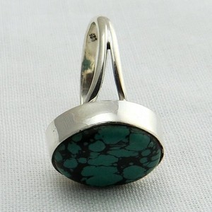 Anillo de Plata de Ley 925 con gema turquesa ovalada, joyería hecha a mano - Product Image 5