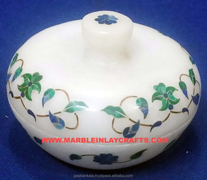 Boîte décorative à incrustation de marbre, articles cadeaux - Product Image 1