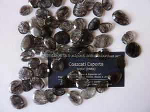 
 
 
 Piedras Preciosas Sueltas de Cuarzo Rutilado Negro Natural al por Mayor de la India, Formas Elegantes, Tamaños Variados, Pesos Surtidos - COSZCATL EXPORTS - Product Image 3