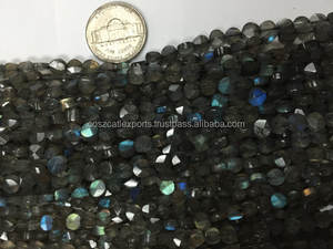 Cuentas de piedra facetada de moneda y disco de labradorita, abalorios de hebra curativa de 3-4mm para la fabricación de joyas - Product Image 4