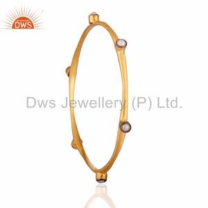 925 Plata de ley fina doblete natural aguamarina cuarzo piedra preciosa anillo apilable fabricante de joyas - Product Image 2