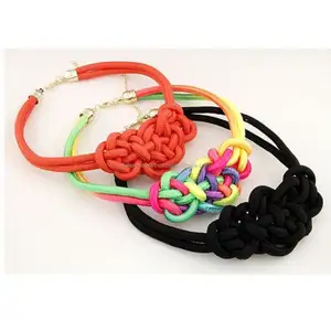 Handmade Happiness Vintage Braided <b>Statement</b> Bib Short <b>Necklace</b> Women Fashion Choker - Product Image 1