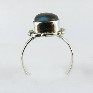 Anillos de plata de ley 925 con forma de lujo, Gema labradorita azul, joyería de plata 925 - Product Image 6