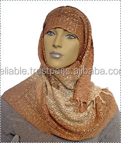 Pañuelo Hijab de Rayón Viscosa Bordado de Alta Calidad para Mujeres Musulmanas, Diseño Étnico a Rayas, Transpirable, Suave al Tacto, Ideal para Verano - Product Image 4