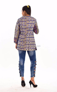 Chaqueta larga de seda kanta Vintage, chaqueta Hippie hecha a mano, acolchada, de estilo clásico - Product Image 4