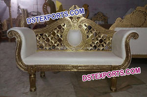 Sofá de boda real, mueble de dos plazas de Metal y latón, chapado en oro, italiano, para boda - Product Image 4