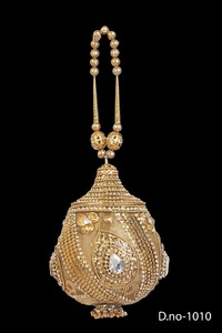 Bolso de mano hecho a mano para mujer, 1009, exclusivo diseñador en línea, monederos de noche de piedra con cuentas de Metal para bodas indias - Product Image 4