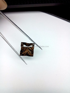 หินควอทซ์สโมควอทซ์ธรรมชาติ12*12มม. หินจัสมินเว้าตัดอัญมณีหลวม - Product Image 4