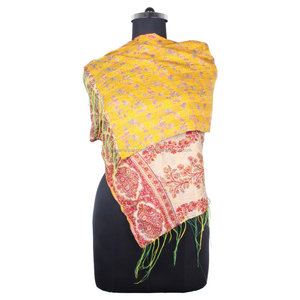 Kantha Work seda hecha a mano estilo Vintage bufanda SC1211 niñas bufanda estola Hijab Vintage kantha cosido a mano algodón Allover bufanda - Product Image 1