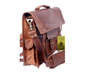 Lowell Designer Craft Leather Messenger Bag Large Durable Buckle Closure Business Style Stylish <b>Backpack</b> <b>Straps</b> Lightweight All - Product Image 5