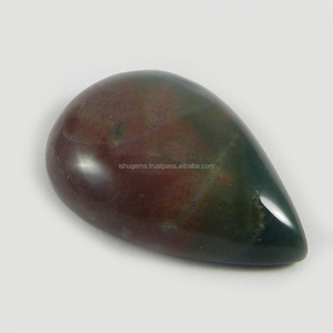 อัญมณีลูกแพร์ Cabochon 19X28มม. สำหรับเครื่องประดับ6.35คุณภาพที่ดีที่สุด IG0768 Gms เลือดธรรมชาติอาเกต - Product Image 1