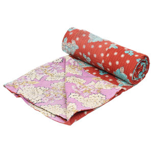 Indien Vintage coton Kantha travail couette/jetés/Gudari/couvertures vieux couvre-lit GD029 Kantha travail couette indien réversible - Product Image 1