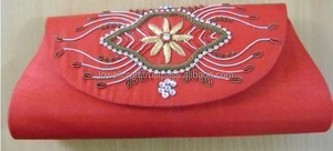 Designed Handmade Lowellcraft Satin <b>Wedding</b> Party Evening <b>Clutch</b> Purse Custom Color Fashion Handbag for From Delhi - Product Image 2