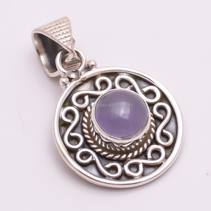 Pendentifs en pierres précieuses en tanzanite naturelle bijoux en gros faits à la main fabricant de pendentifs en argent fin - Product Image 1