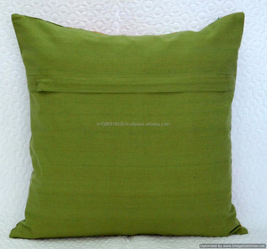 Handmade 16\" <b>Indian</b> Floral Printed Cotton <b>Cushion</b> Pillow Cover Traditional Ethnic Art Embroidered Geometric Throw for Hotel - Product Image 3