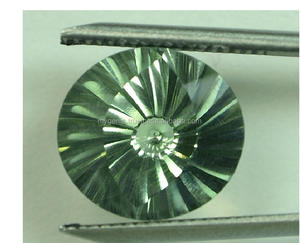 Améthyste verte naturelle traitée thermiquement, quartz de haute qualité, 13 mm, 7 carats, pierres précieuses rondes calibrées, coupe concave en forme de parapluie - Product Image 1