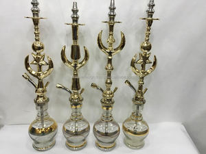 Cachimbas Farida de la Mejor Calidad, Cachimbas Egipcias Altas de Latón Macizo de Tres Niveles, Juego Completo de Accesorios, Grabado a Mano Profundo - Product Image 3