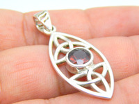 Pendentif en argent sterling 925 classique avec pierre précieuse grenat et quartz, haute qualité, élégant, pour mariage, pour femme
