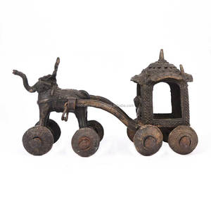 Estatua de elefante de bronce antiguo indio hecha a mano, escultura de carruaje, decoración del hogar, regalo, Items14 x 23 cm SBG-291 - Product Image 1