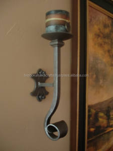 Candelabro de pared de vela de hierro forjado, candelabro de pared de vela tallada decorativa, candelabro de pared de vela de Metal para decoración del hogar - Product Image 1