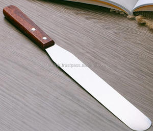 Herramientas de acero inoxidable para hornear, espátula con mango de madera de 9 pulgadas, cuchillo de crema de pastelería, herramienta para pastel - Product Image 1