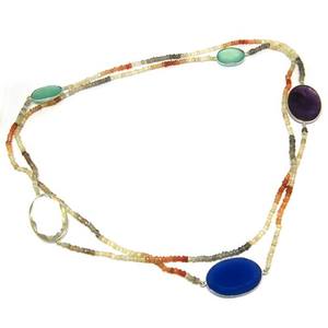 Collar de plata de ley 925 con bisel en forma de cuentas, joyería de plata - Product Image 1