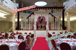 Escenario de boda con temática Mughal, decoración de escenario de boda india, fabricante de escenario de recepción de matrimonio moderno - Product Image 2