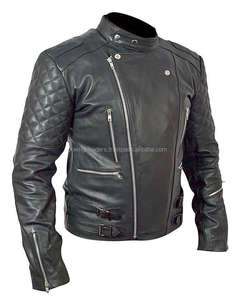 Mejor venta al por mayor de los hombres de calidad moto genuino piel de cordero chaqueta de cuero - Product Image 4