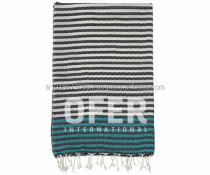 Serviette de hammam, Peshtemal de Cappadoce, Fouta turque, Pestemal, Serviettes de hammam en gros, couverture en coton de bambou - Lilas et or - Product Image 2