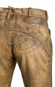 Shorts en daim à motif bavarois pour hommes, en peau de mouton, coupe-vent, longueur genou, tenue d'Oktoberfest (Oktoberfest allemand) - Product Image 3