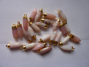 Collar con Colgante de Piedra de cuarzo rosa ópalo Joyería de plata de moda con patrón único Hecho de plata esterlina - Product Image 2