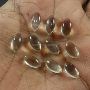 Alta calidad 24,6 Cts amatista verde Natural 12x6mm cabujón Marquesa collar de cristal de cuarzo suelto con forma de cuenta ovalada - Product Image 3