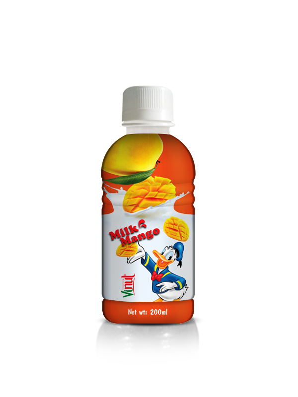 Mango-milchgetränk Für Kinder,Pet-flasche 200ml,Vinut Vietnam Hersteller Für Importeure,Milch Mit Mangogeschmack,Kindergetränk