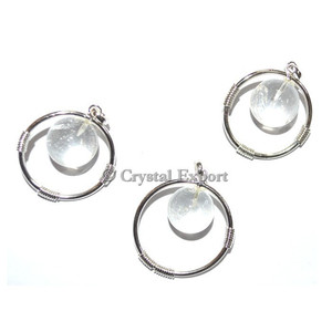 Natural Crystal Quartz Ball <b>Wing</b> Pendant Healing Crystal Necklace for Reiki Chakra Spiritual Jewelry Gift for Women - Product Image 1