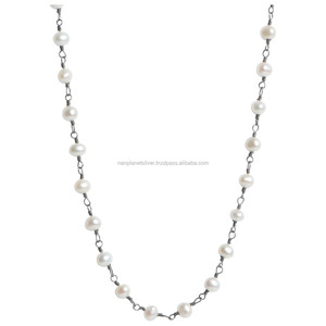 Collar de cadena de cuentas de piedras preciosas de perlas naturales Colección de collares de perlas Premium - Product Image 3