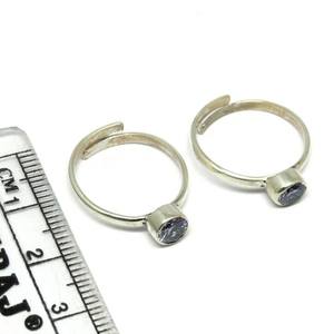 Anillo de plata de primera ley con forma de dedo para mujer, sortija, plata esterlina 925, Circonia cúbica, zirconia, circonita, zirconita, color púrpura, moda india - Product Image 6