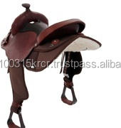 Premium Western Horse Saddle Set Cuero sintético con brida a juego, circunferencia y almohadilla | Cómodo y duradero Trail Riding Set - Product Image 3