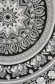 Tapices de mandala de elefante hechos a mano, tiro de playa redondo con patrón impreso, hecho en India - Product Image 4