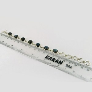 Hermosas Pulseras de Plata de Ley 925 con Labradorita Redonda, Estilo Bohemio, Joyería Unisex, Opciones de Regalo y Venta al por Mayor - Product Image 6
